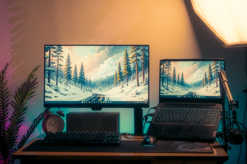 Ergonomisch zit-sta bureau in nette thuiswerkplek